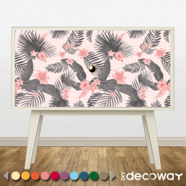 DIY Deco Sticker meuble motif feuille fleur tropical